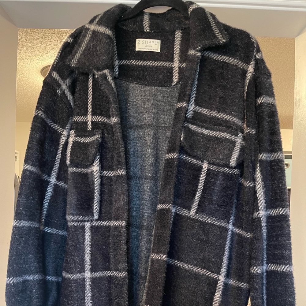 Black Tucker Plaid Shacket. Like New.